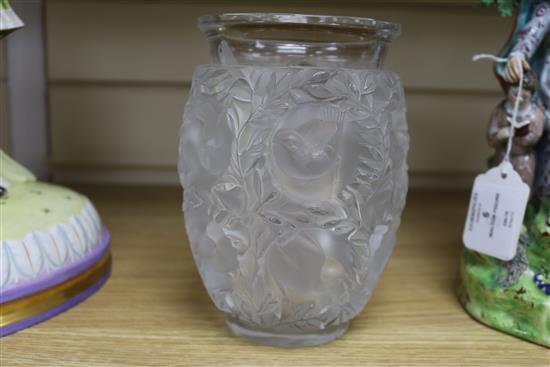 A Lalique Bagatelle Sparrow vase, height 17cm